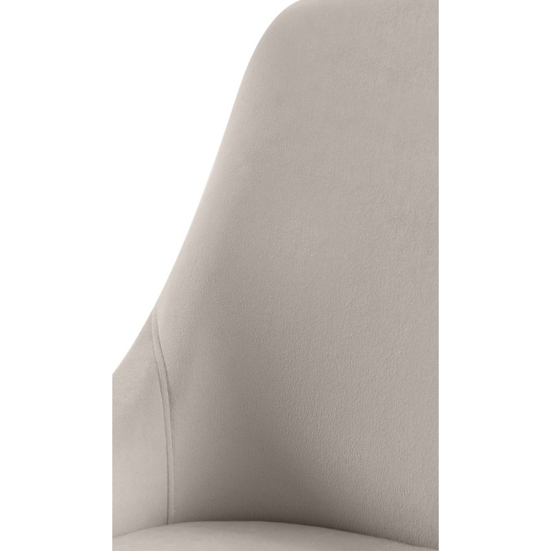 Silla de comedor Elmira en terciopelo gris dorado