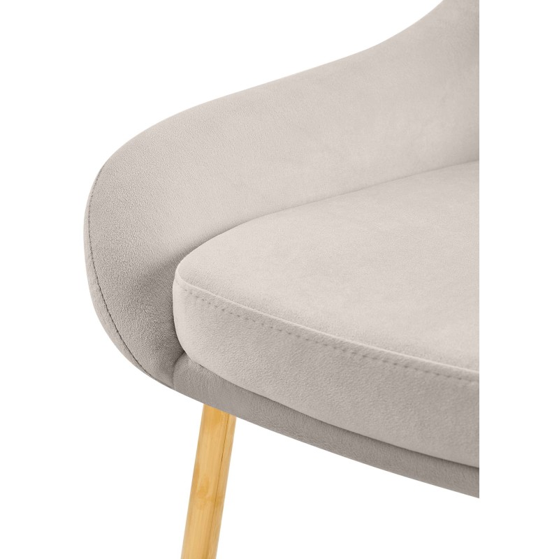 Silla de comedor Elmira en terciopelo gris dorado