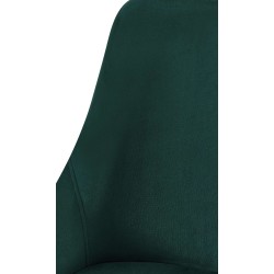 Silla de comedor Elmira en terciopelo verde dorado