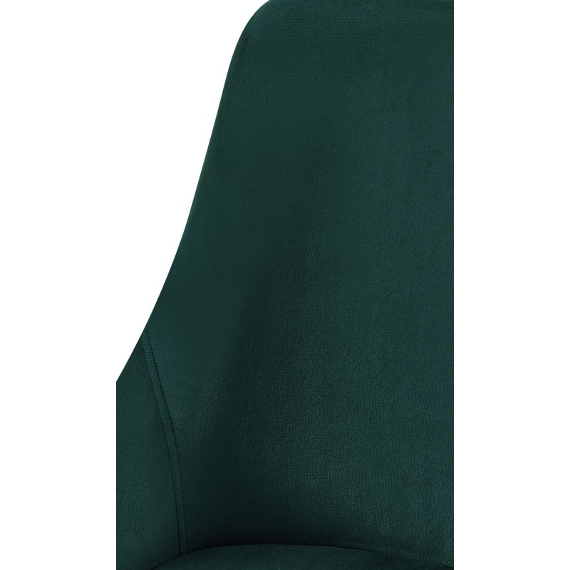 Silla de comedor Elmira en terciopelo verde dorado
