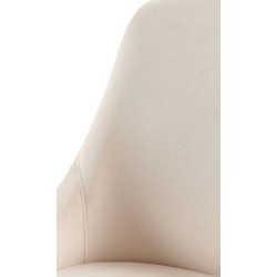 Silla de comedor Elmira en terciopelo color crema y dorado