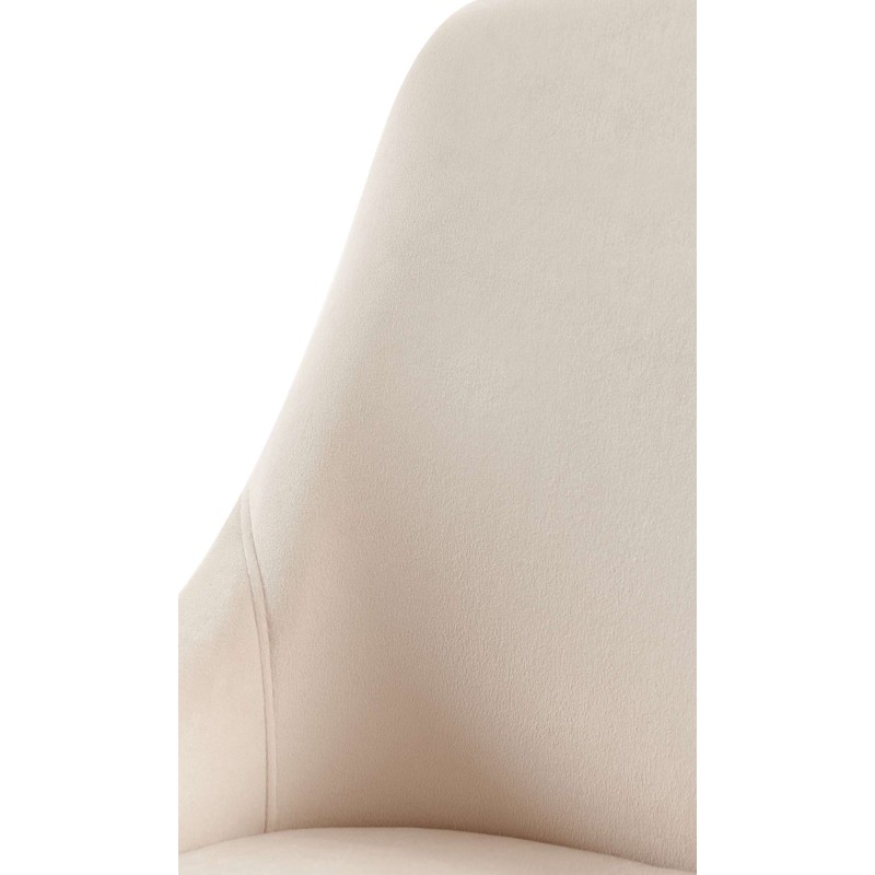 Silla de comedor Elmira en terciopelo color crema y dorado