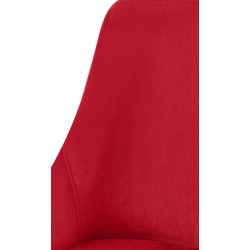 Silla de comedor Elmira en terciopelo rojo dorado