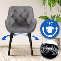 Silla de comedor Antigo en terciopelo gris oscuro