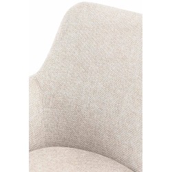 Silla de comedor Olema en tela color crema