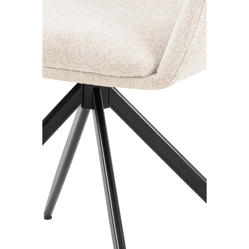 Silla de comedor Olema en tela color crema