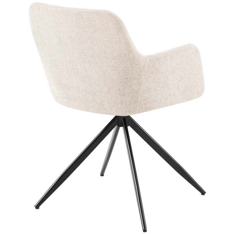 Silla de comedor Olema en tela color crema
