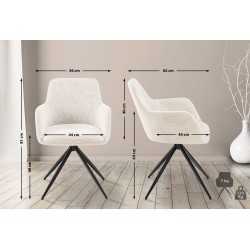 Silla de comedor Olema en tela color crema