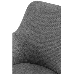 Silla de comedor Olema en tela gris