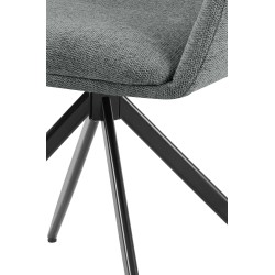 Silla de comedor Olema en tela gris