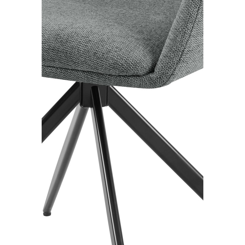 Silla de comedor Olema en tela gris