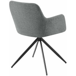 Silla de comedor Olema en tela gris