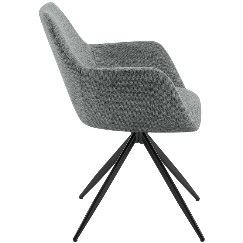 Silla de comedor Olema en tela gris