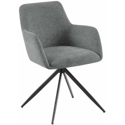 Silla de comedor Olema en tela gris