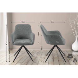 Silla de comedor Olema en tela gris