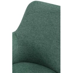 Silla de comedor Olema en tela verde