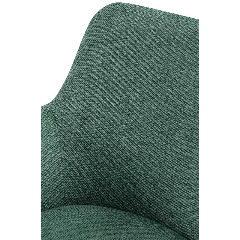 Silla de comedor Olema en tela verde