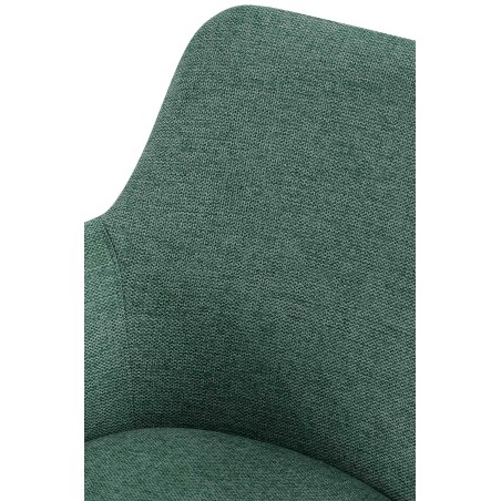 Silla de comedor Olema en tela verde