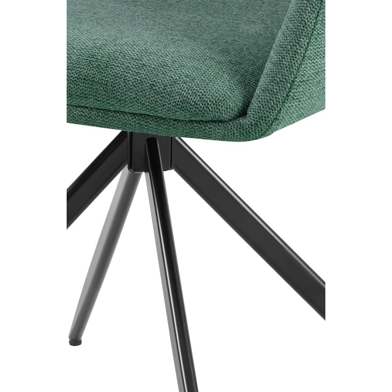 Silla de comedor Olema en tela verde