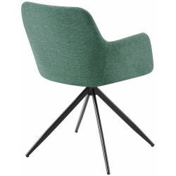 Silla de comedor Olema en tela verde