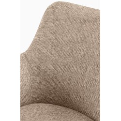 Silla de comedor Olema en tela color topo
