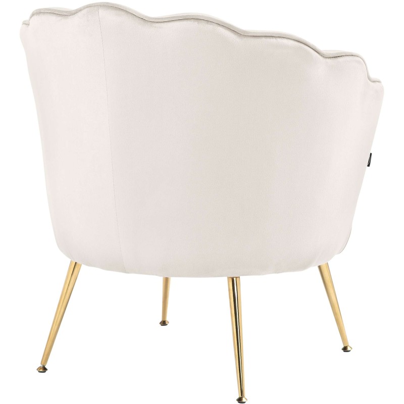 Silla Rosita en terciopelo color crema