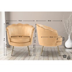 Silla Rosita en terciopelo amarillo