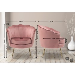 Silla Rosita en terciopelo rosa