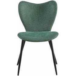 Silla de comedor Maika en tela verde