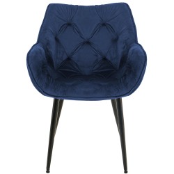 Silla de terciopelo Tanna azul oscuro