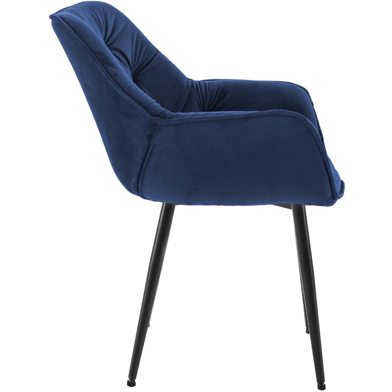 Silla de terciopelo Tanna azul oscuro