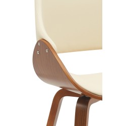 Silla de comedor Vangale en polipiel nogal/crema