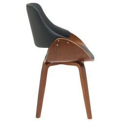 Silla de comedor Vangale en nogal/polipiel negra Silla de comedor Vangale en nogal/polipiel negra