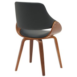 Silla de comedor Vangale en nogal/polipiel negra Silla de comedor Vangale en nogal/polipiel negra