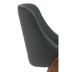 Silla de comedor Vangale en nogal/polipiel negra Silla de comedor Vangale en nogal/polipiel negra