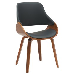 Silla de comedor Vangale en nogal/polipiel negra Silla de comedor Vangale en nogal/polipiel negra
