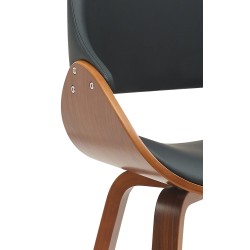 Silla de comedor Vangale en nogal/polipiel negra Silla de comedor Vangale en nogal/polipiel negra