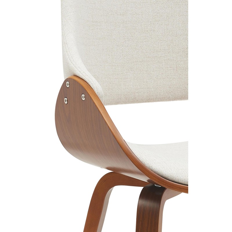 Silla de comedor Vangale en tela nogal/crema