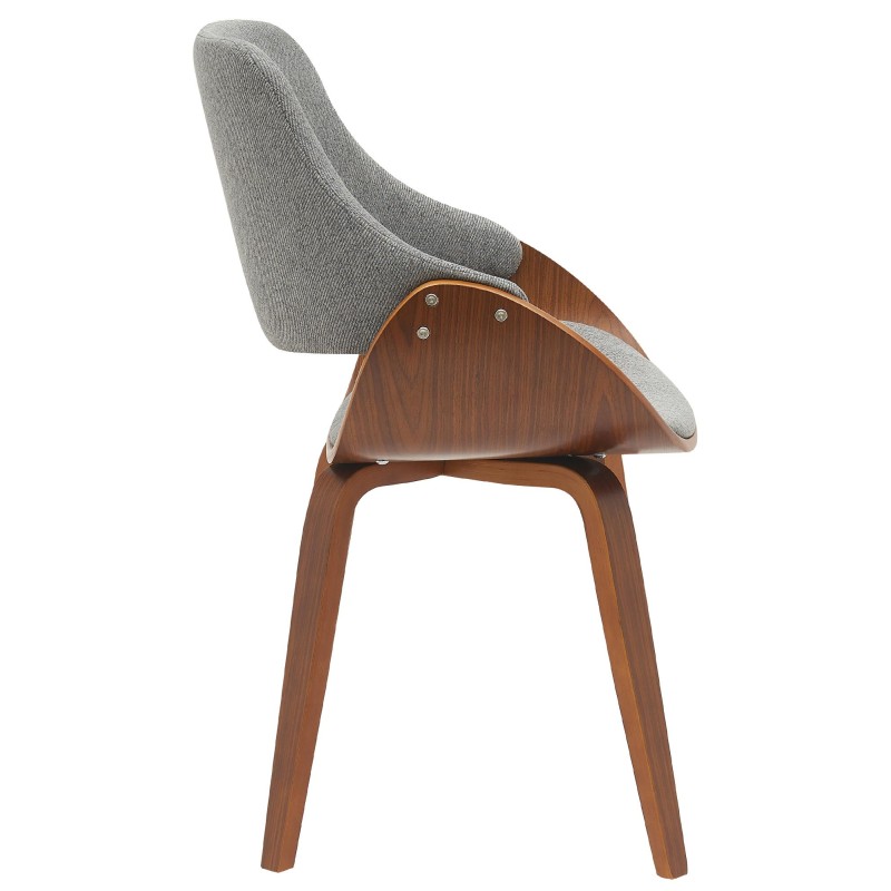 Silla de comedor Vangale en tela nogal/gris oscuro