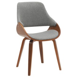 Silla de comedor Vangale en tela nogal/gris oscuro Silla de comedor Vangale en tela nogal/gris oscuro