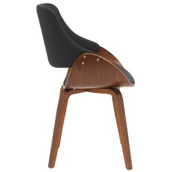 Silla de comedor Vangale en nogal/tela negra