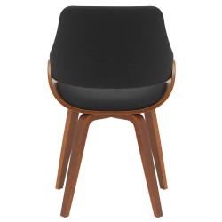 Silla de comedor Vangale en nogal/tela negra