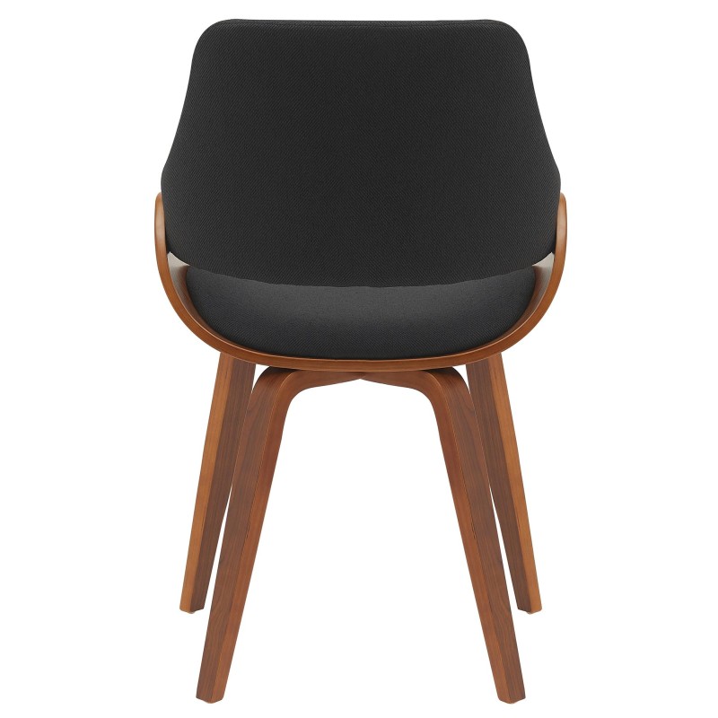 Silla de comedor Vangale en nogal/tela negra