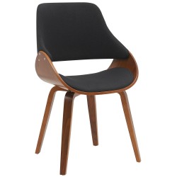Silla de comedor Vangale en nogal/tela negra