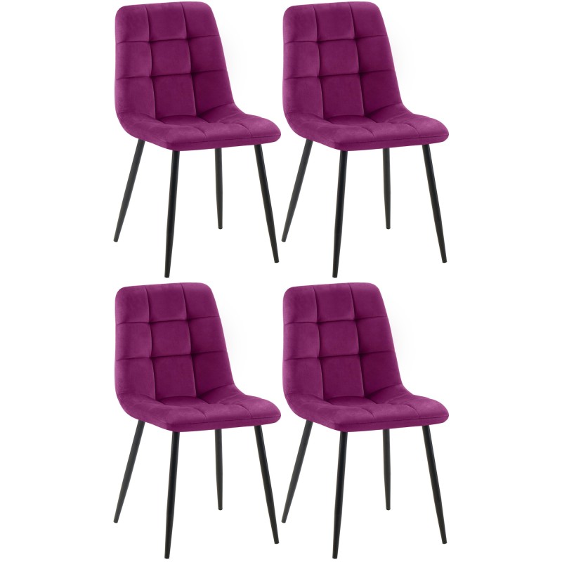 Juego de 4 sillas de comedor Antibes moradas