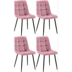 Juego de 4 sillas de comedor Antibes rosas