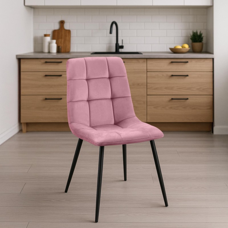 Juego de 4 sillas de comedor Antibes rosas