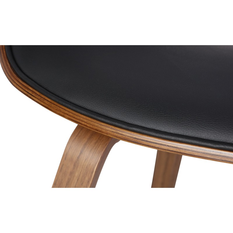 Silla de comedor Foley, piel sintética de roble negro