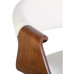 Silla de comedor Foley, piel sintética, roble crema