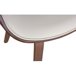 Silla de comedor Foley, piel sintética, roble crema